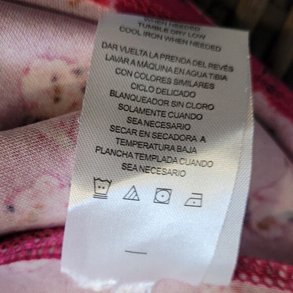 Madden NYC Pink Floral Mini Dress Sz 2X Scoop Back Built-In Bra Stretch Quietlux - Picture 10 of 10